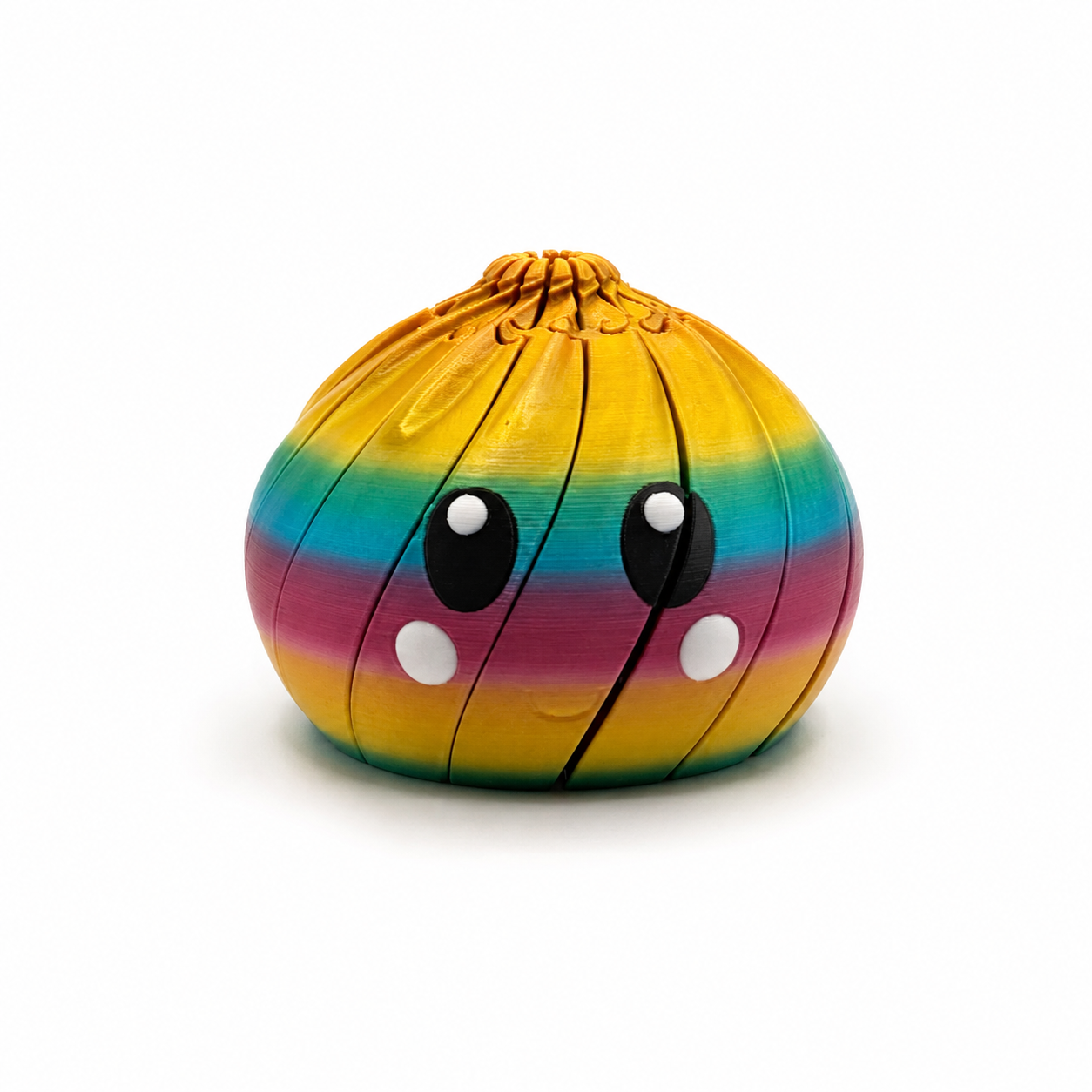 Kawaii Fidget Dumpling, Cute 3D Printed Sensory Toy, Articulated Desk Fidget, Rainbow Dumpling Gift, Stocking Stuffer