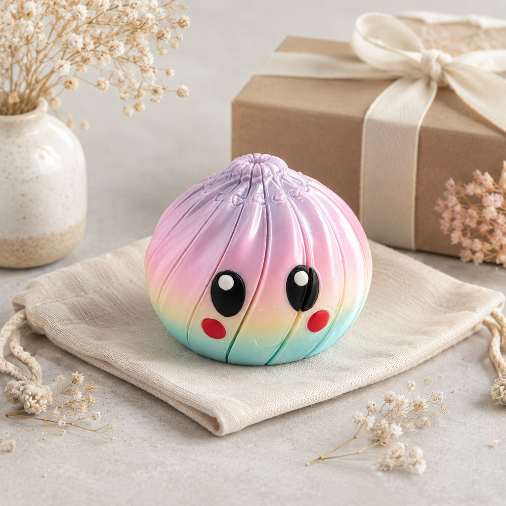 Cute dumpling sensory toy displayed as a small gift