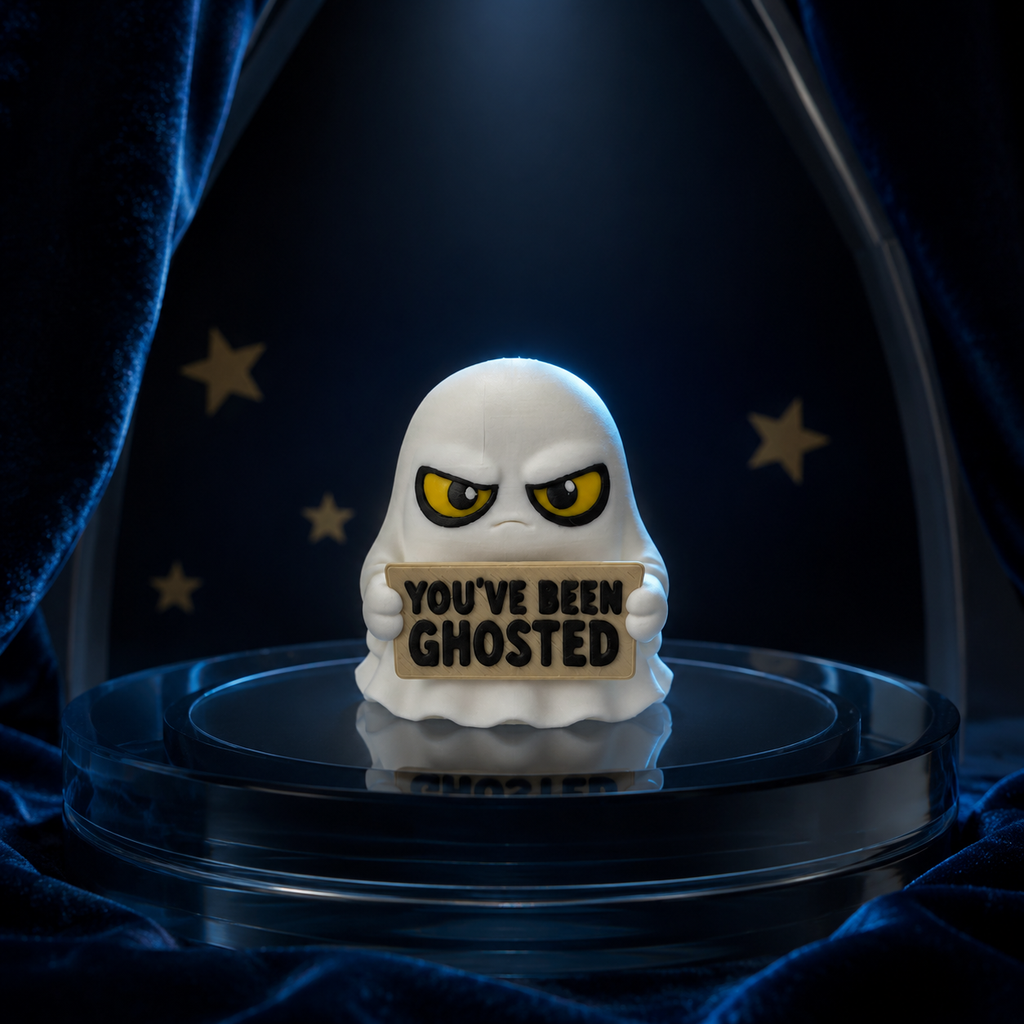 You’ve Been Ghosted Figurine, Funny Halloween Ghost Decor, 3D Printed Spooky Shelf Sitter, Halloween Desk Decoration, Ghost Gift