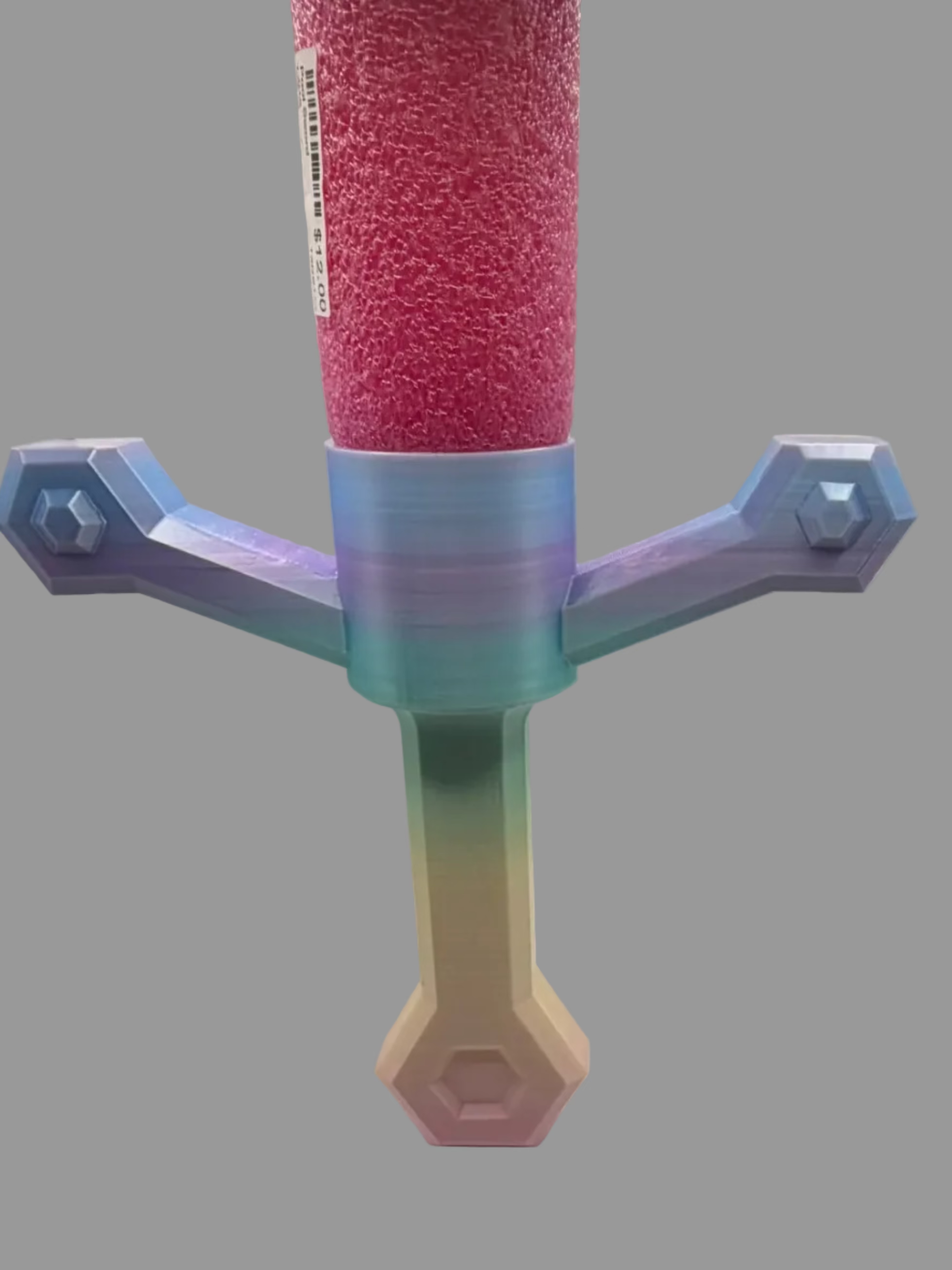 Gradient-colored pool noodle sword