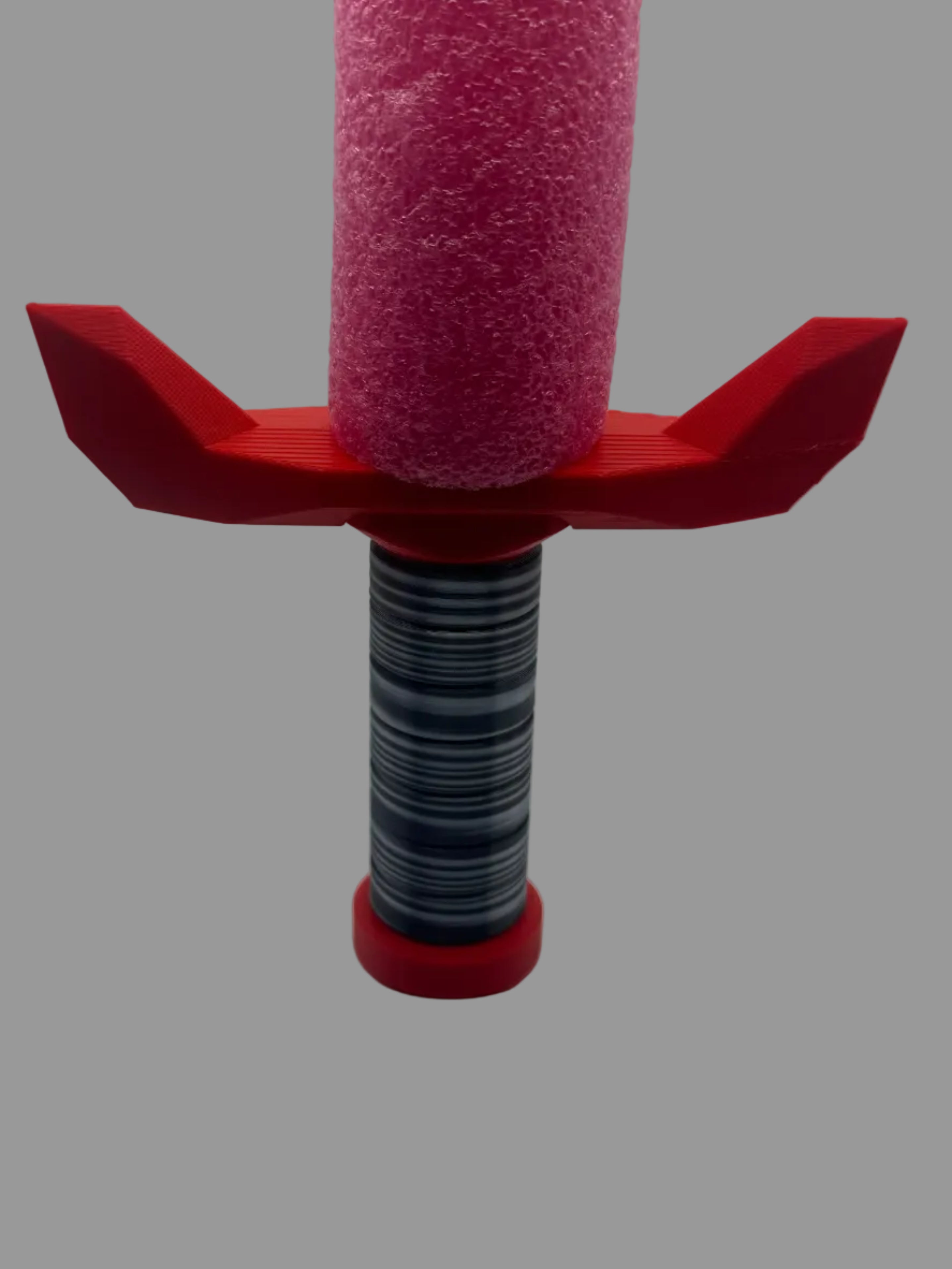 Red, Black, and Silver pool noodle sword