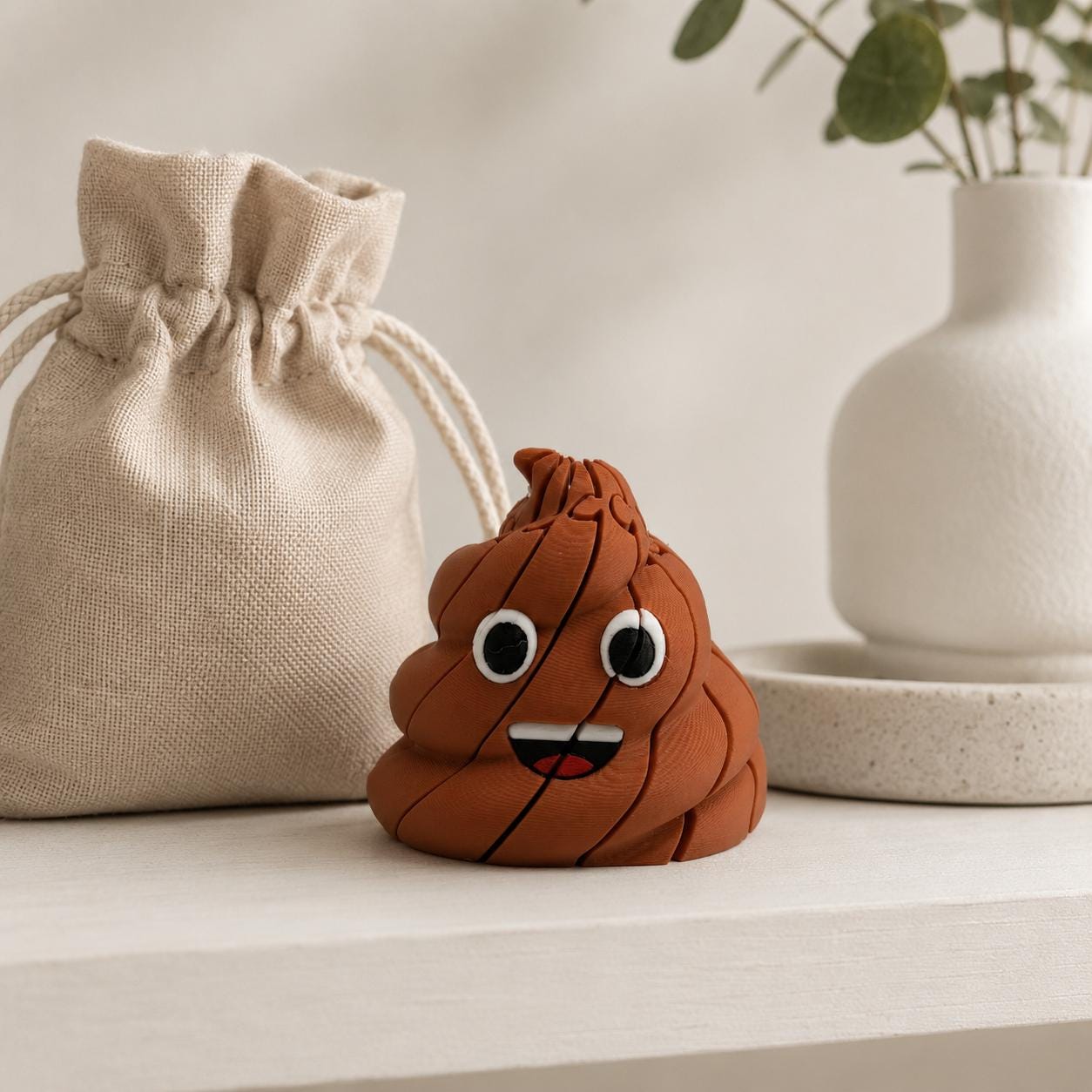 Articulated Poop Emoji Fidget Toy | 3D Printed Desk Buddy | Funny Gift for Kids & Adults | Sensory Toy | Collectible Desk Decor