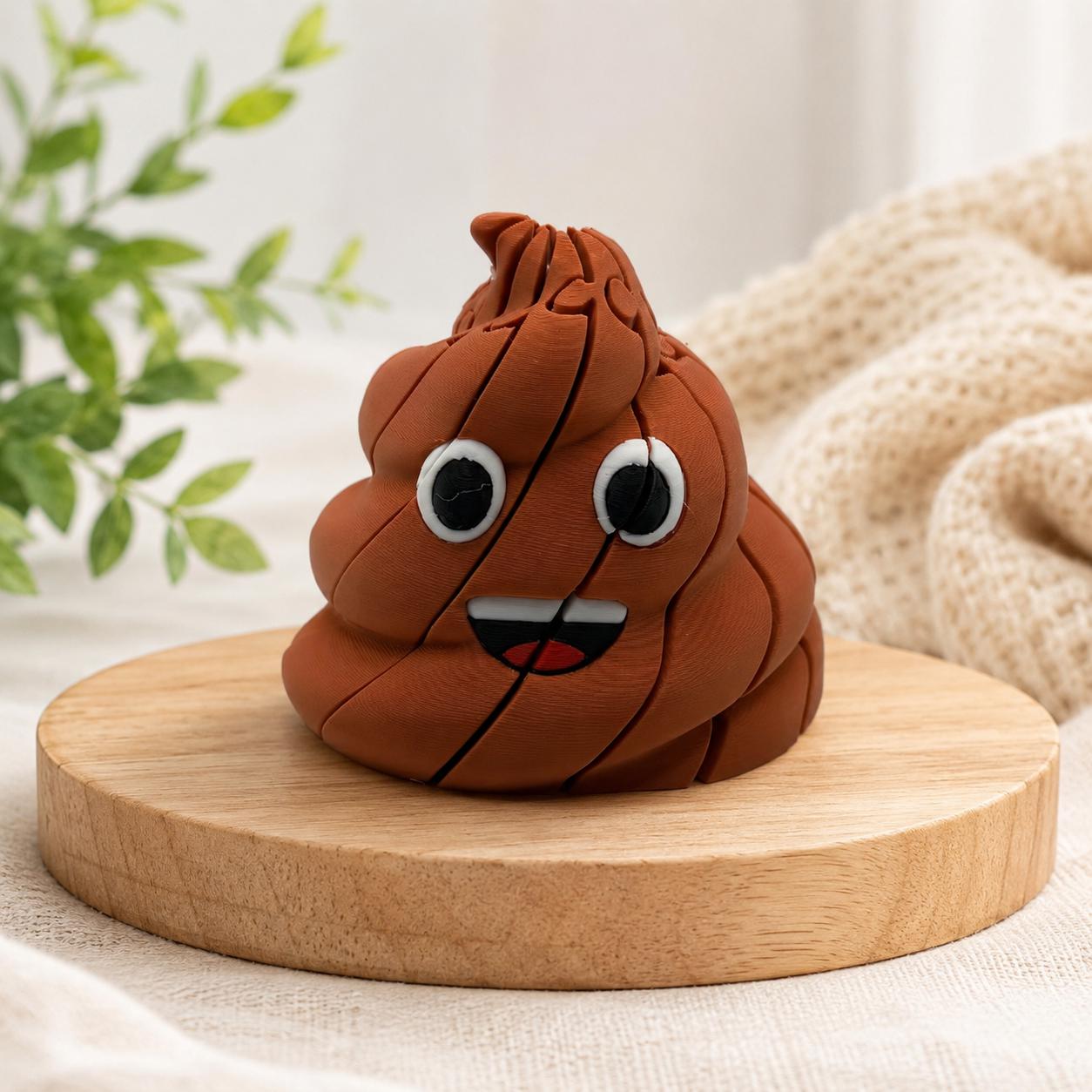 Articulated Poop Emoji Fidget Toy | 3D Printed Desk Buddy | Funny Gift for Kids & Adults | Sensory Toy | Collectible Desk Decor