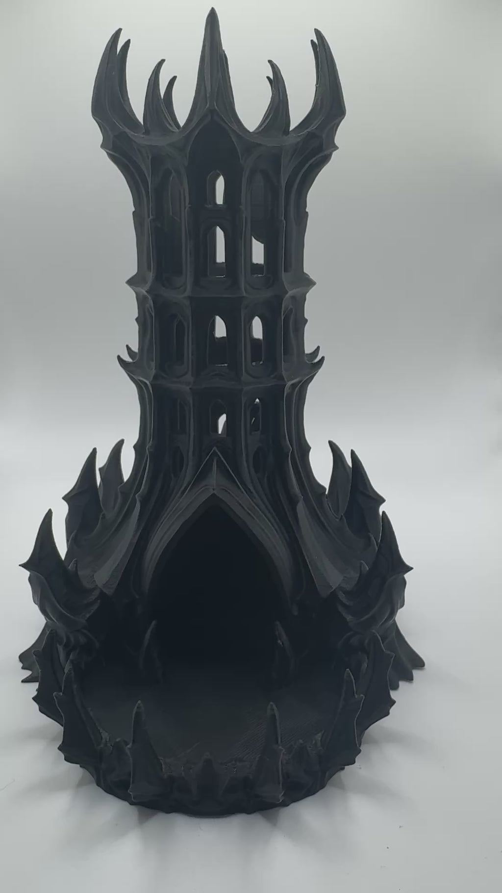 Gothic Dice Tower with Catching Tray, Dark Fantasy Tabletop RPG Accessory, 3D Printed Dice Roller, Game Master Gift